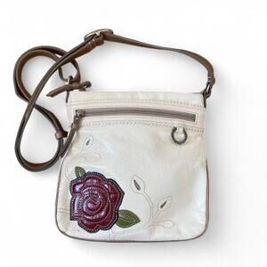 Brighton 3D Leather Flower Bag Crossbody Satchel